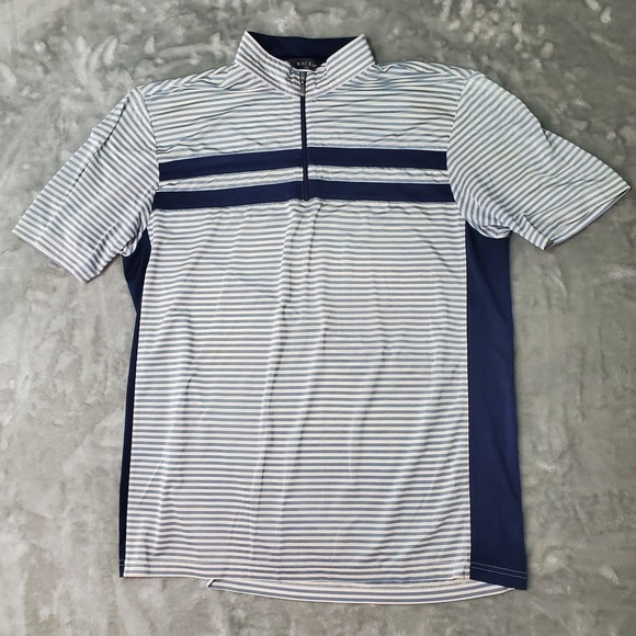 Race Cup Other - Race Cup Mens Quarter Zip Performance Polo Shirt Navy White Size 100 READ